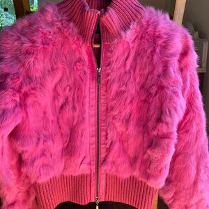 Vintage Pink Rabbit Fur TAXI Jacket
